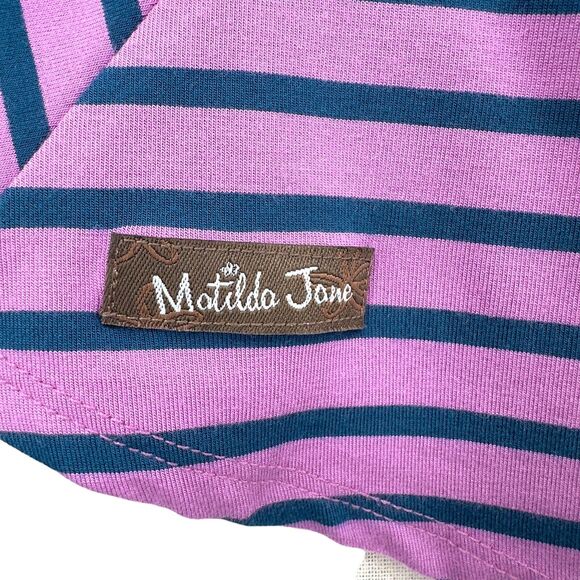 Matilda Jane Long Sleeve Top Womens Size Large Purple Stripe Front Pockets - Picture 11 of 14